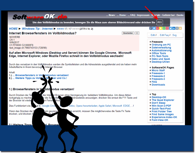 Internet Browserfensters im Vollbildmodus?
