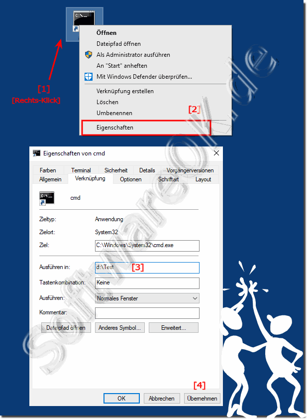 Das Arbeitsverzeichnis ndern!