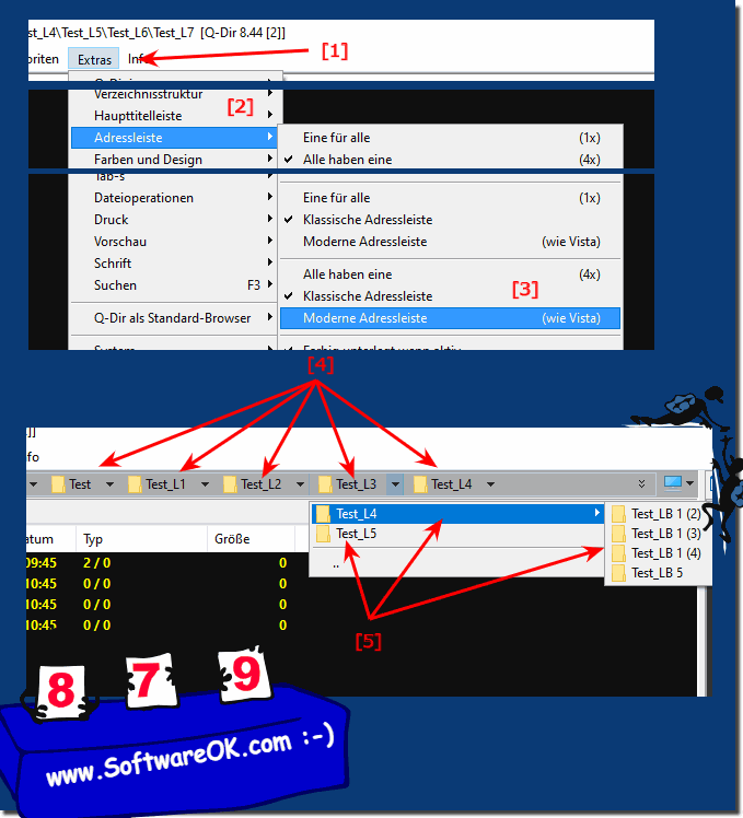 Datei Explorer Ordner Durchschalten mehr Ebenen oder bestimmter Level!