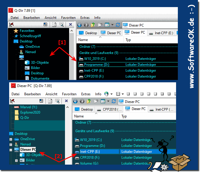 Hintergrund Farbe und Auswahl im Explorer und Baumstruktur besser erkennen!