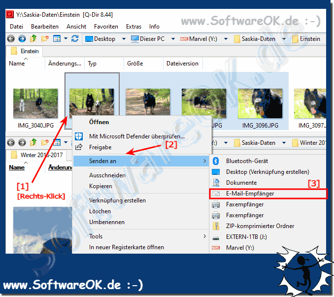 Klassisches senden per E-Mail wie im MS Windows-Explorer!