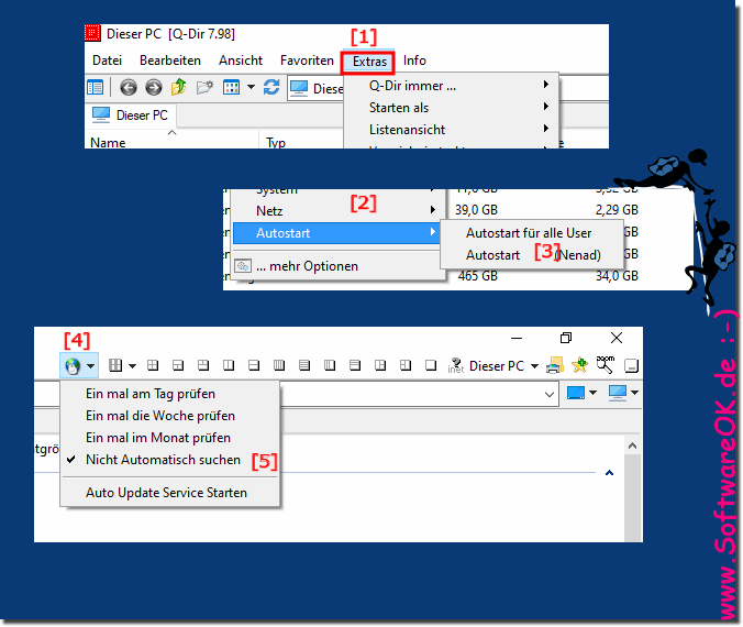 Q-Dir Autostart unter Windows 10, 8.1, ... und Autoupdate!