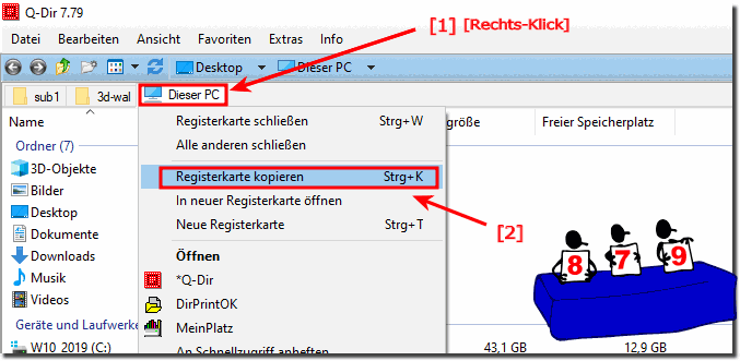  Kopieren Sie die Explorer-Registerkarte im Quad-Explorer