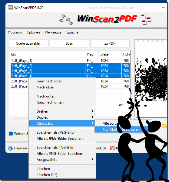 Verschiedene PDF-Sortierungen in gescannten Dokumenten!