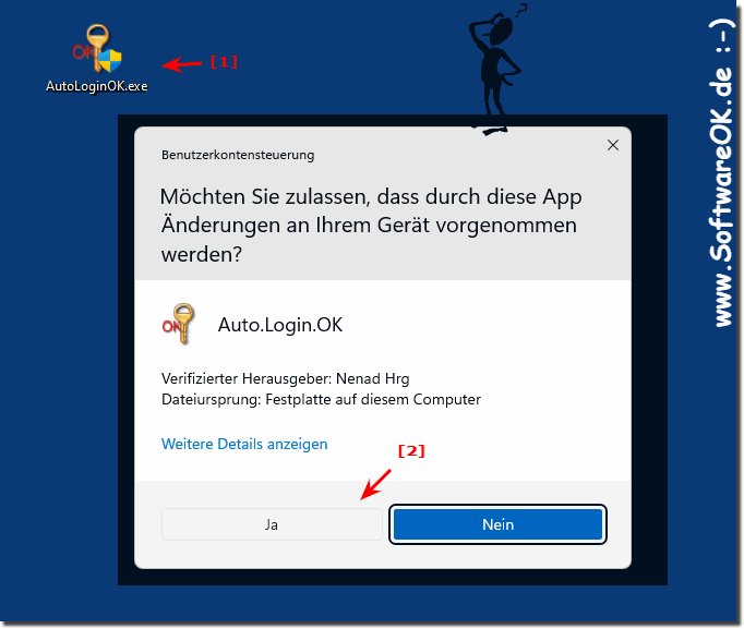AutoLoginOK fr da Automatisch Anmelden auf MS Windows OS!