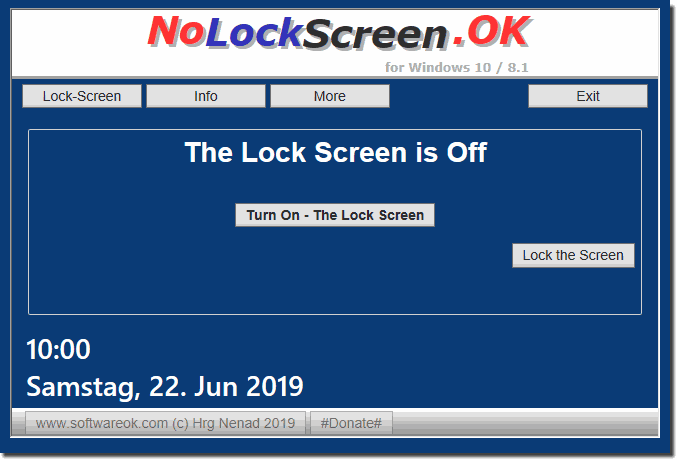 Einfaches Ein- und Ausschalten des Sperrbildschirms mit NoLockScreen.OK!