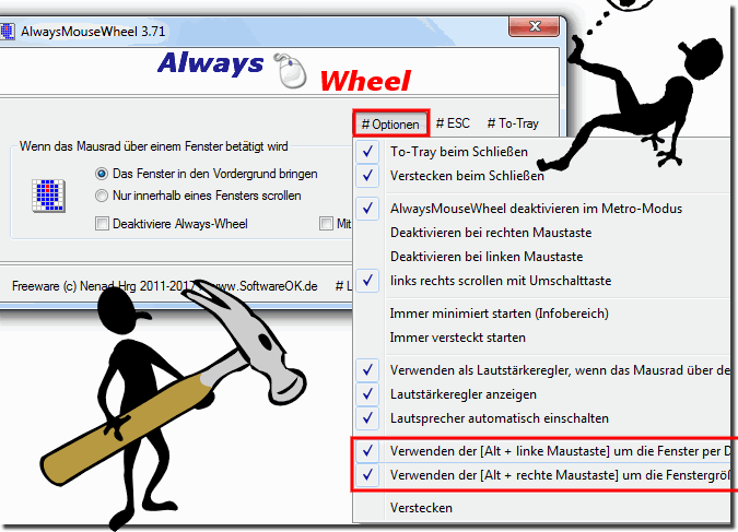 Drag und Drop Problem mit Always Mouse Wheel!