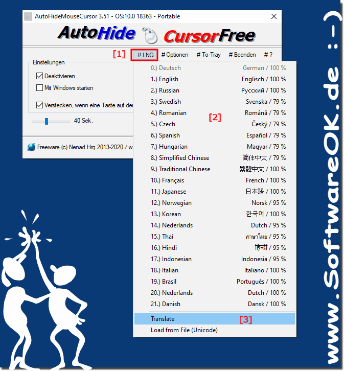 Auto-Hide-Mouse-Cursor in meine Landessprache bersetzen!