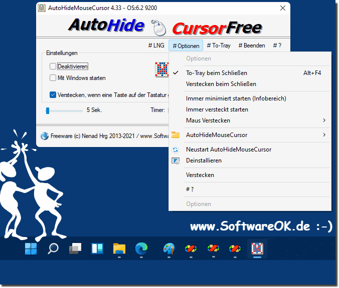 Maus-Cursors ausblend Tool auf MS Windows 11 weiterverwenden!
