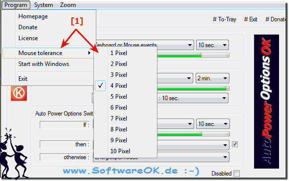 Maus-Toleranz-Ereignisse Empfindlichkeit anpassen!