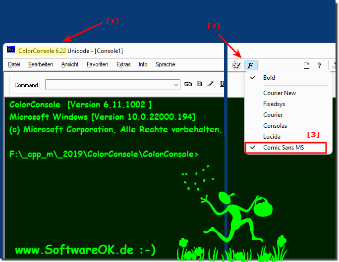 Die Schrift in der Color Konsole auf Windows 11, 10, ... ändern!