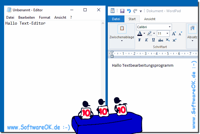Text Bearbeitungsprogramm und Text Editor, wo ist der Unterschied?