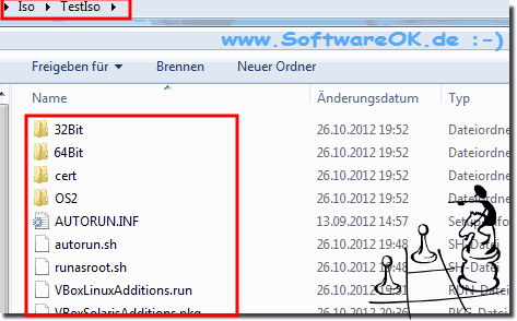 Inhalt der ISO-Datei auf im Windows Ordner!