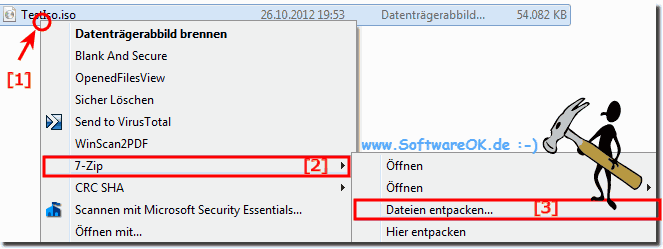 Öffne eine ISO-Datei mit 7-Zip unter Windows!