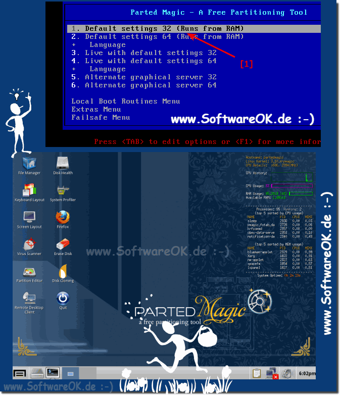 PartedMagic in MS-VirtualPC 2007