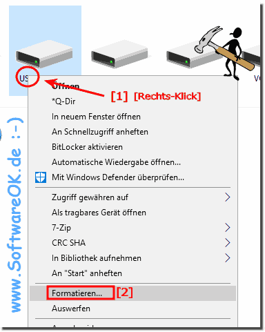 USB-Laufwerke neu Formatieren!