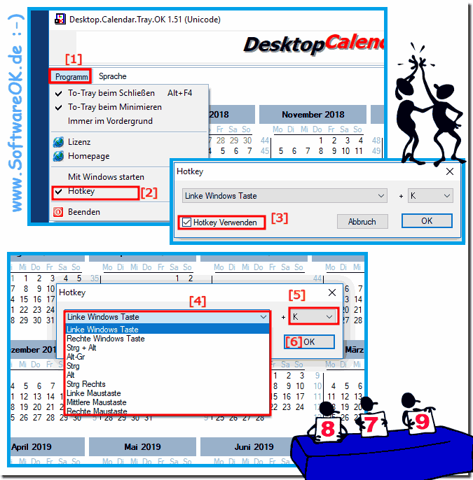 Hotkey festlegen fr den Tage-Differenz Kalender als Tastenkrzel!