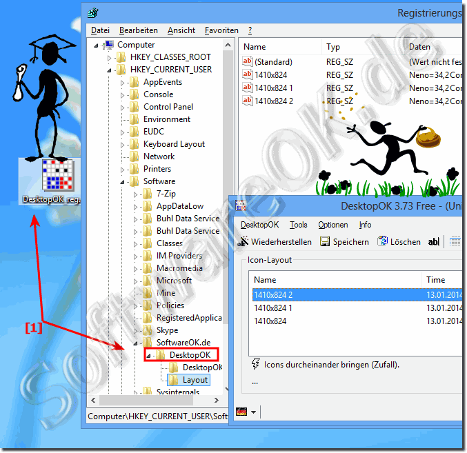 DesktopOK in der Windows Registry speichern lassen!