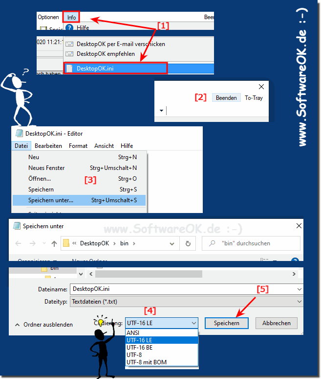 Desktop Icon Layout Sicherung als Unicode Date speichern!