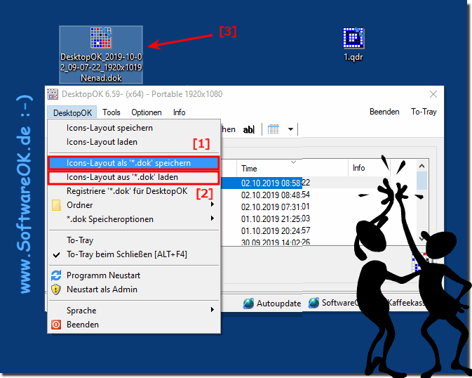 Desktop Symbole anordnen und fr andere Rechner speichern!