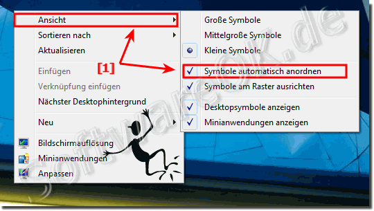 Desktop Symbole automatisch anordnen Windows-7!