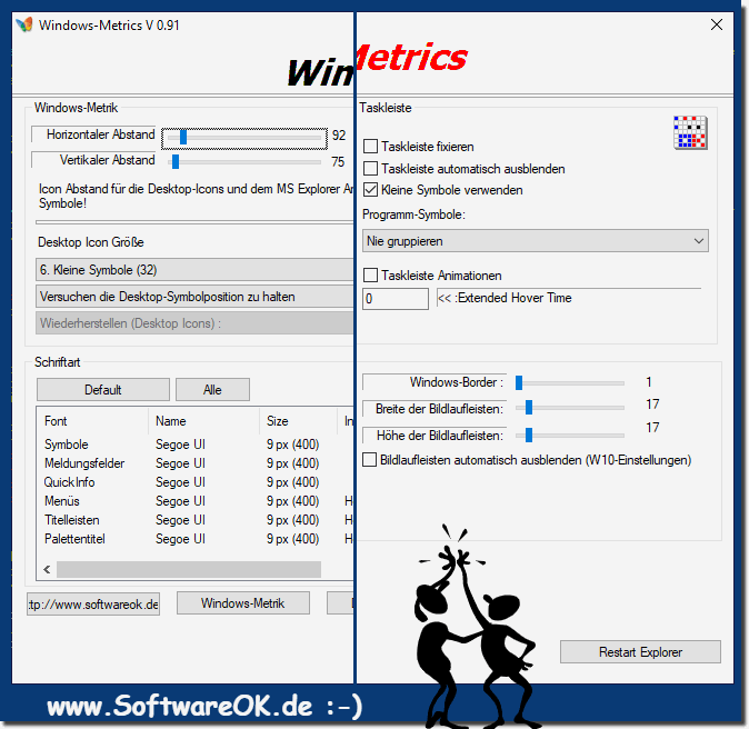 Mehr Optionen in der Windows Metrik! 