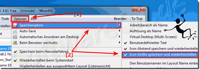 Speichern und Wiederherstellen der Windows Desktop Icon Größe und Ansicht!