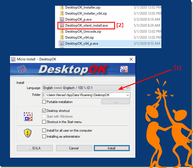 Stille Installation von DesktopOK um es automatisiert zu verteilen!