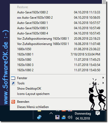 ber die Taskleiste die Desktop Icon Position Wiederherstellen!