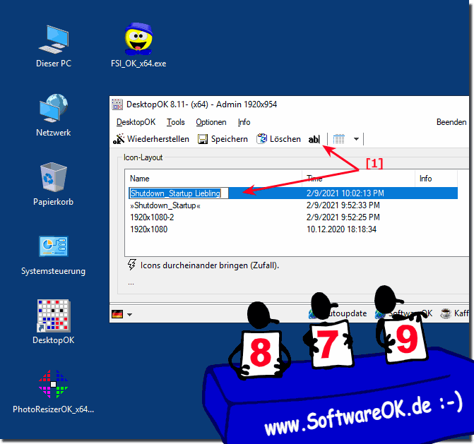 Zu Beachten beim Automatischen Speicherung der Desktop Symbole!