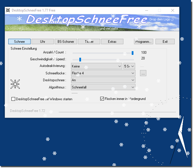 Unterschied zwischen DesktopSchneeFree und DesktopSnowOK!