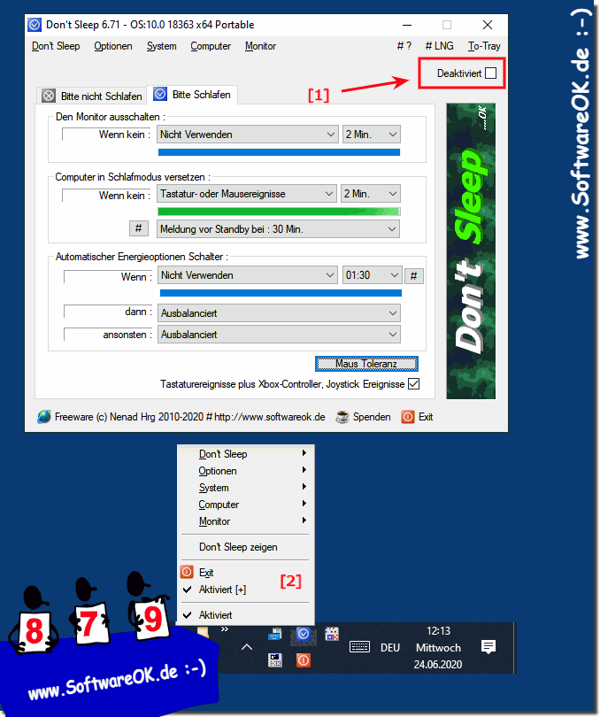 DontSleep deaktivieren!