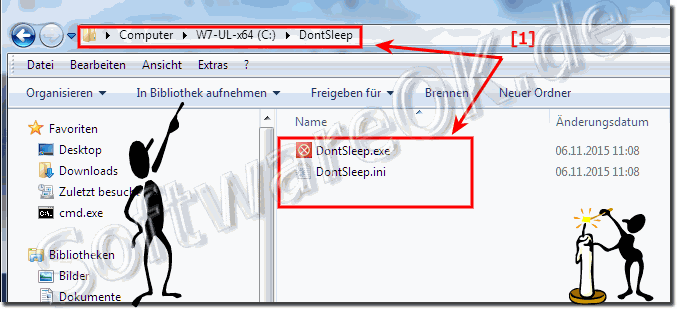 DontSleep speichert die Einstellungen in der DontSleep.ini!