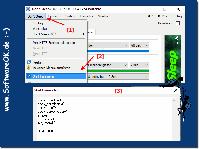 Start-Parameter in DontSleep!