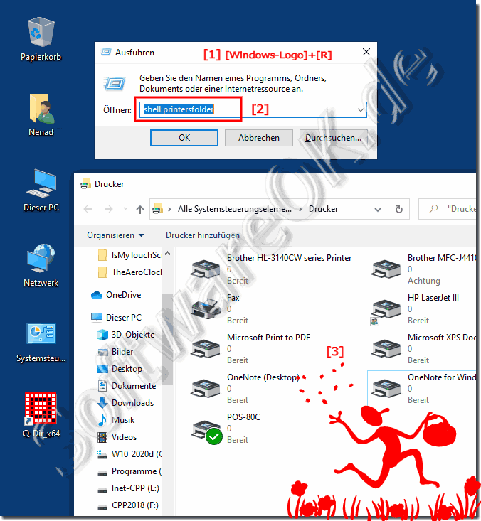 Der Drucker Ordner shell:printersfolder!