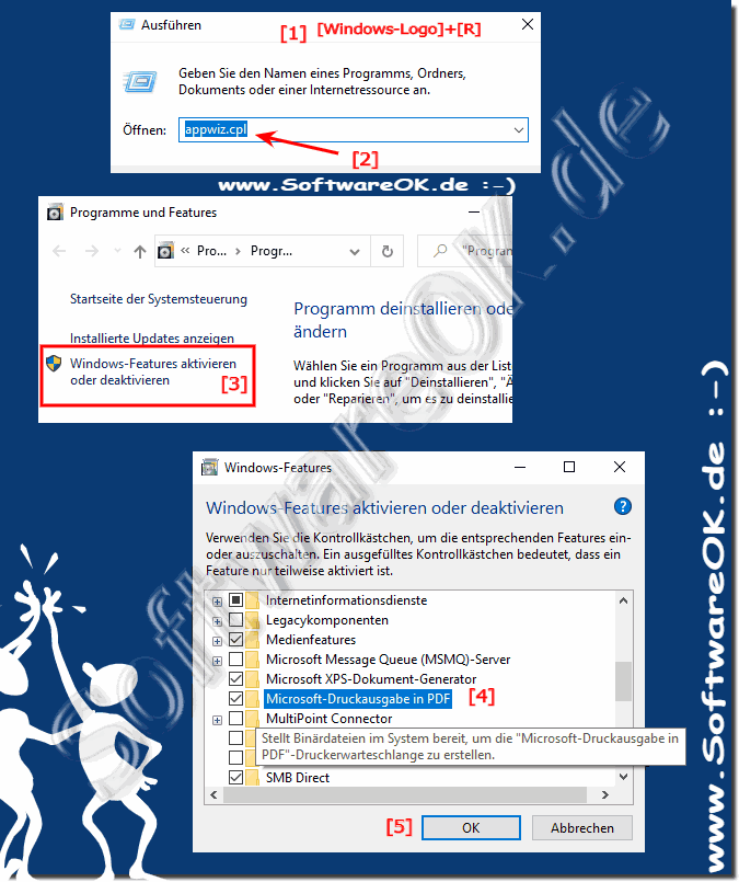 Microsoft PDF Druckerausgabe Aktivieren auf Windows!