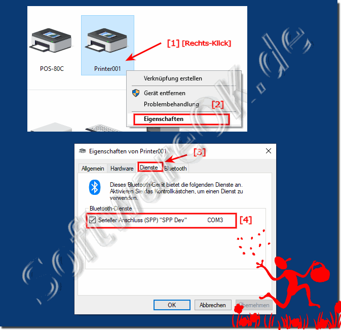 Prfen vom virtuellen Munbyn Druckeranschluss!