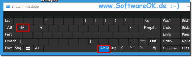 Das @ auf der Windows 10 / 8.1 Bildschirm-Tastatur!