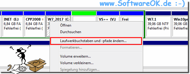 Laufwerkes-Buchstaben auf Festplatte!