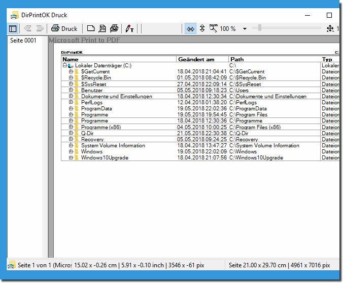 Ordner bzw Verzeichnis Ausdrucks in Windows! 
