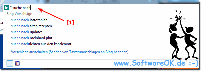 Suchen mit der Internet Explorer standard Suchmaschine!