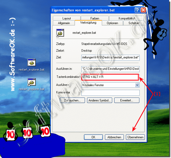 Tastenkombination Neustart Windows Explorer zuweisen!
