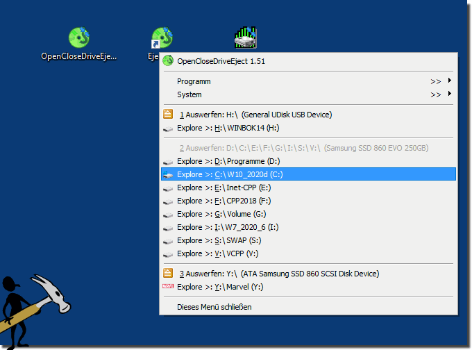 Weitere Laufwerke / Anzeigen Tools für MS Windows OS!