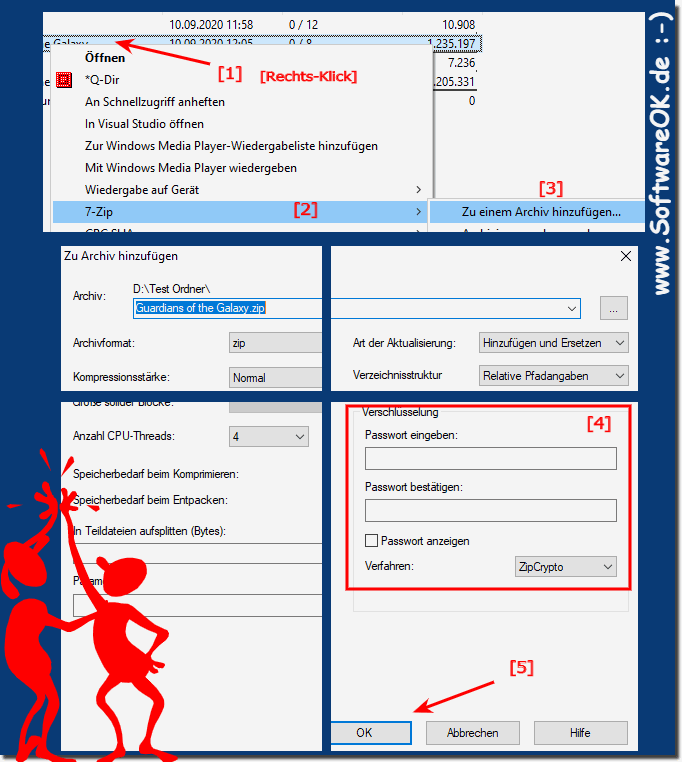 Zip-Ordner Passwort und Verschlsselung! 