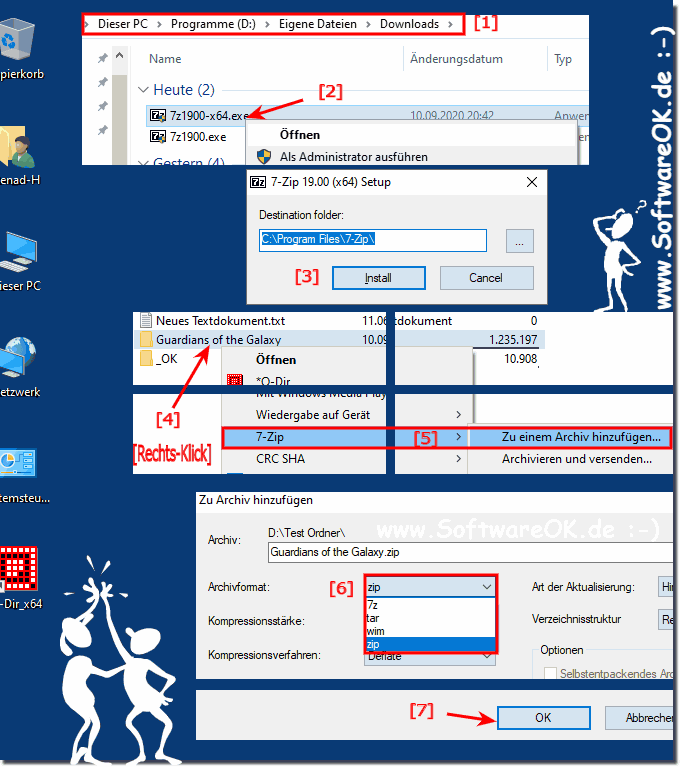 7Zip Installation und das verwenden von 7Zip!