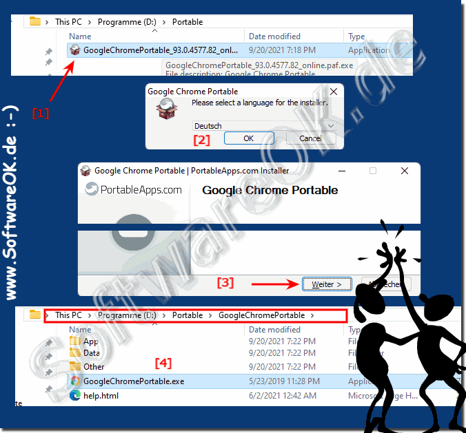 Chrome Portable nach Download installieren!