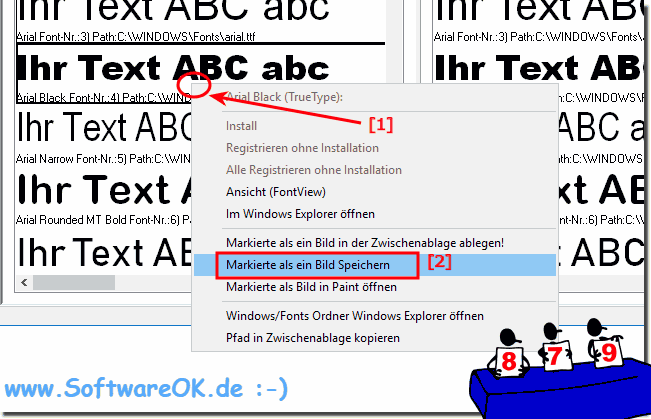 Schriftarten als Bild Datei!