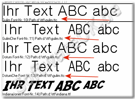 View TTC-Schriftarten in Windows in Windows