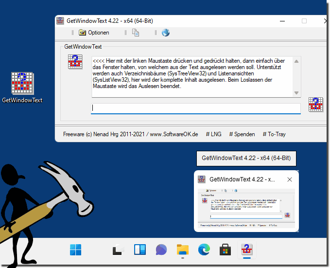 Das Fenster Text auslese Tool auf Windows 11 verwenden!