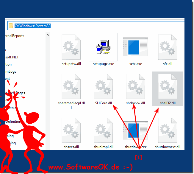 Beispiel System32 Ordner mit DLL Dateie!